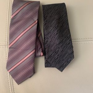 Marc Anthony Bundle off 2 ties black& white- silver & pink